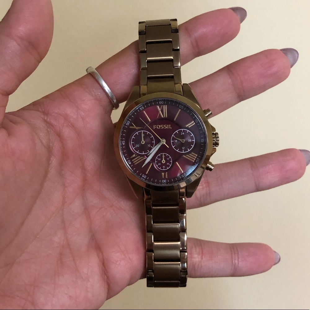 Gold Fossil Watch